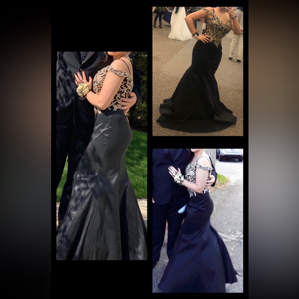 Black and gold dress